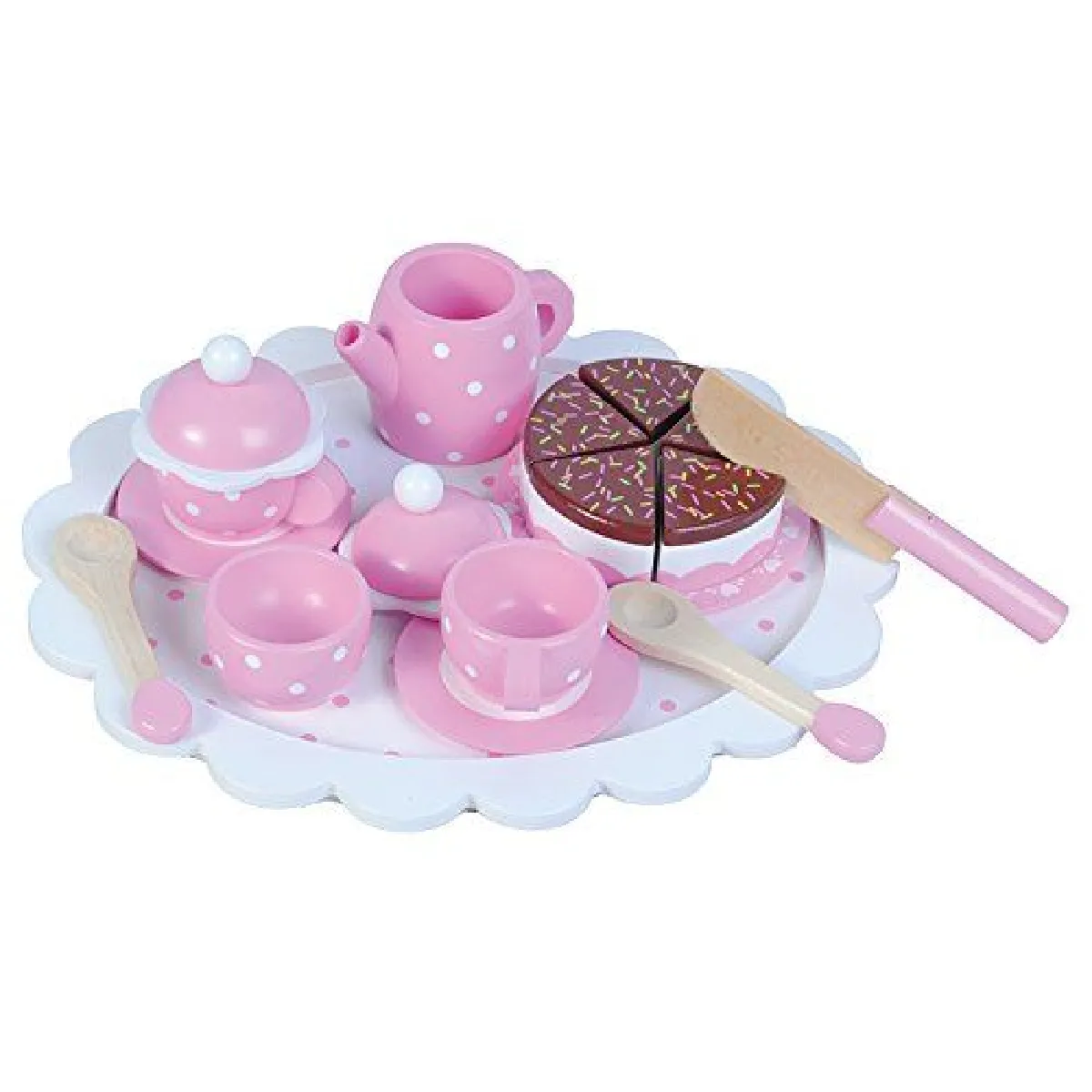 New classic toys Plateau de thé jouet - Rose