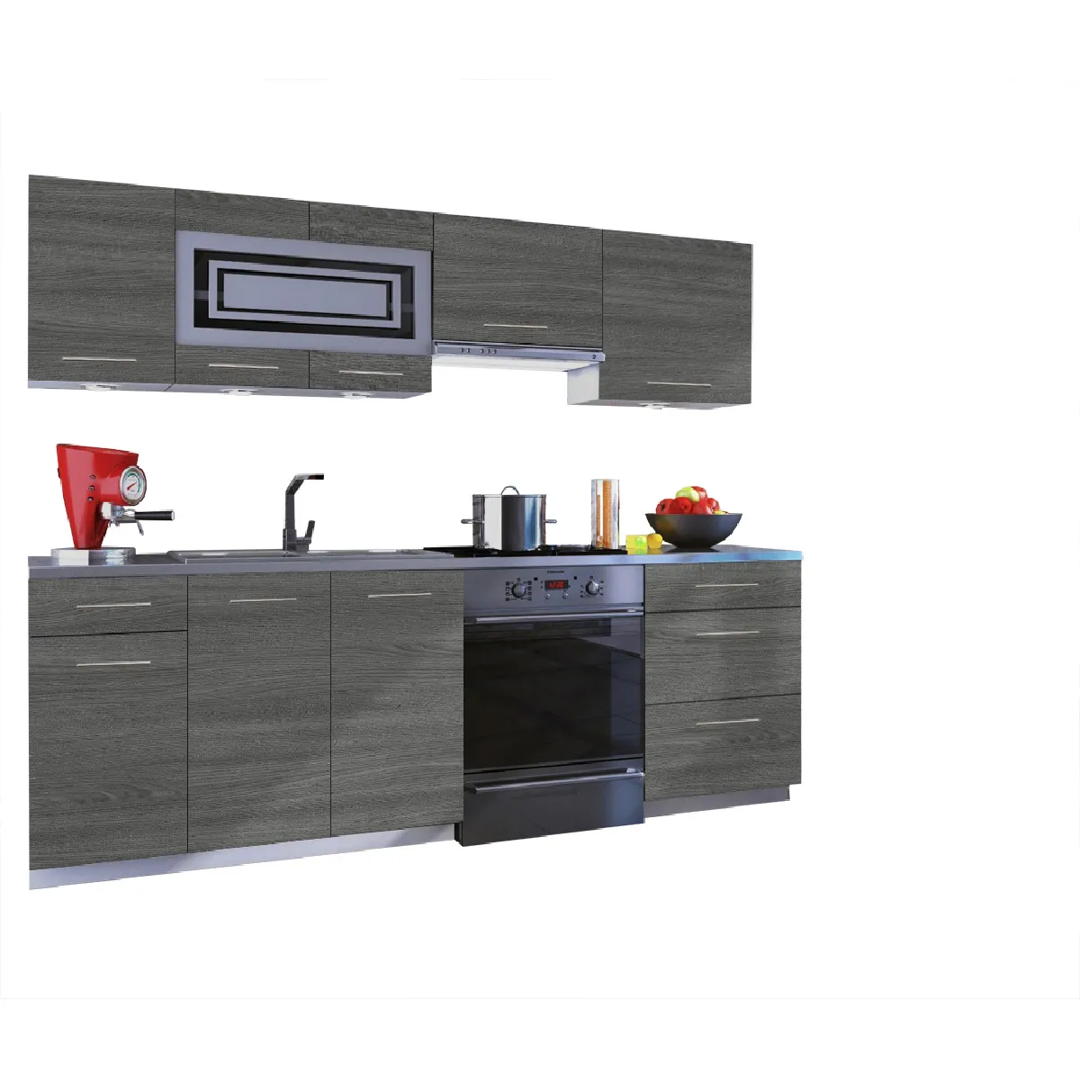 DUSINE Cuisine Giovanna 7 éléments - Bois Grisé