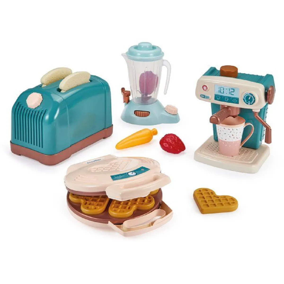 Kit de Jeu de Rôle Petit-Déjeuner Ecoiffier 4 en 1: Toaster, Gaufrier, Batteur et Percolateur - Image 4