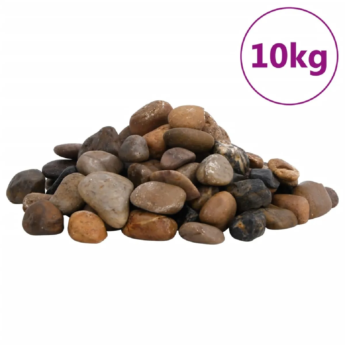 vidaXL Galets polis 10 kg multicolores - vue 3