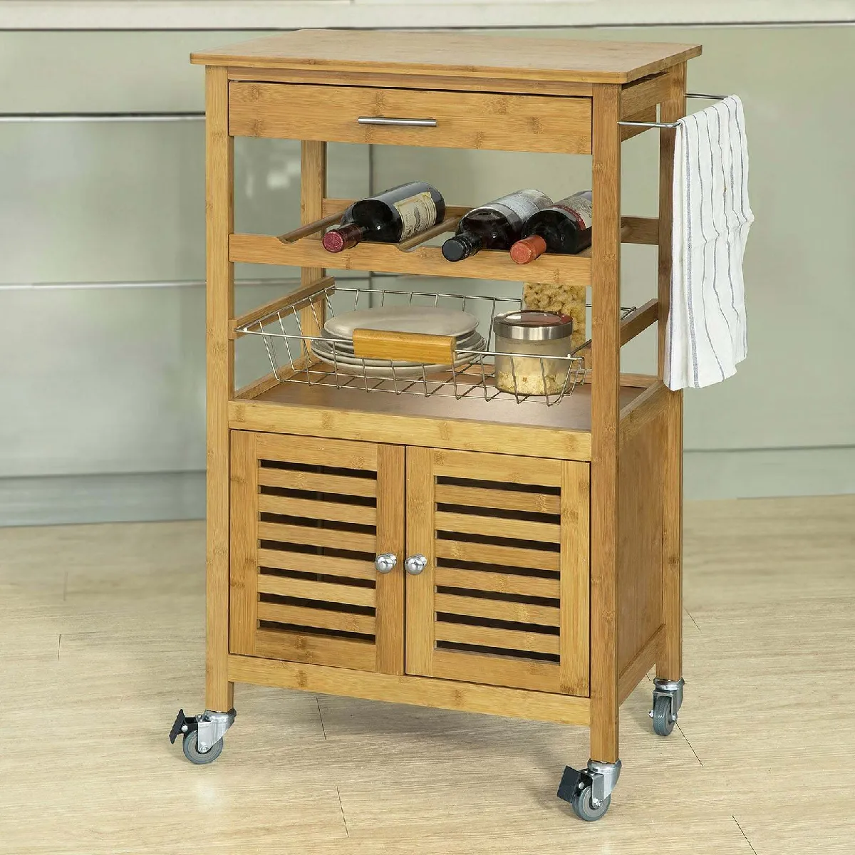 SoBuy FKW53-N Desserte cuisine Bambou