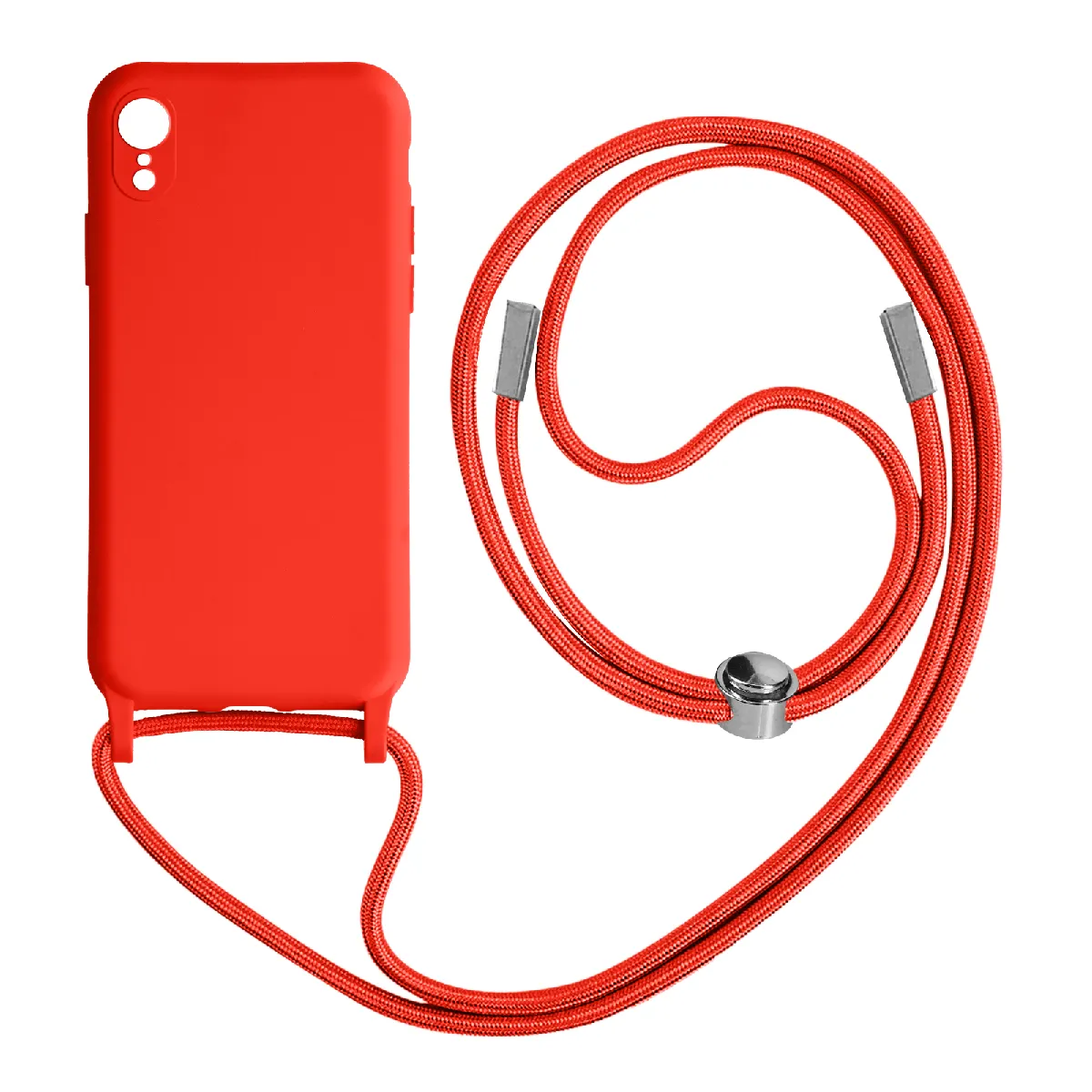Avizar Rouge Coque Cordon Pour Iphone Xr Semi-Rigide Avec Lanière Tour Du Cou 80Cm