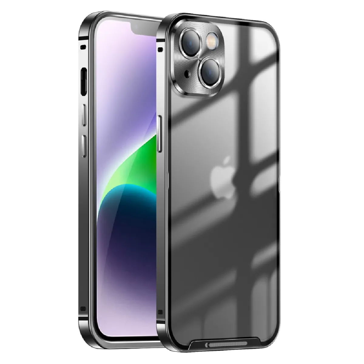 Générique Noir Coque Bumper Avec Protection D'appareil Photo Intégrée Apple Iphone 14 Plus