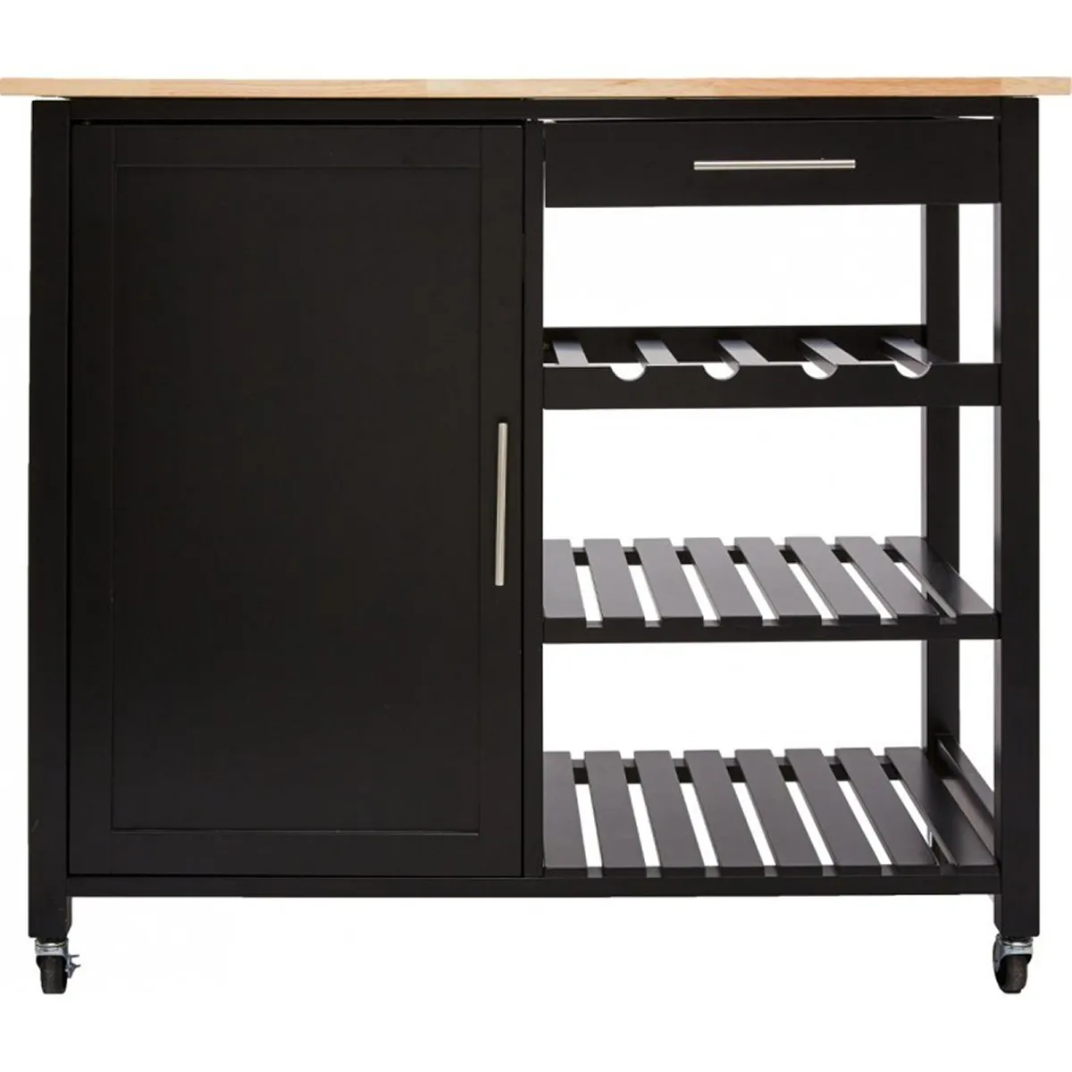 Pegane Desserte de cuisine en bois - Noir Pegane Desserte de cuisine en bois - Noir
