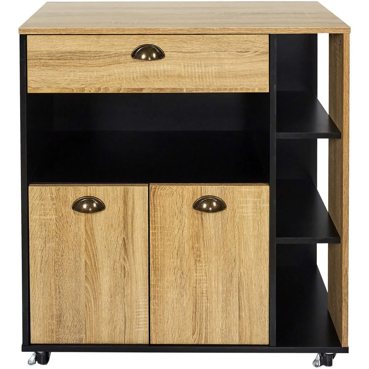 The home deco factory Desserte de cuisine bois - Noir