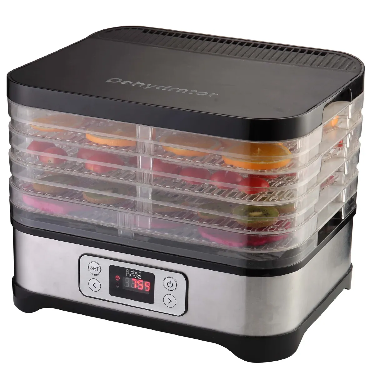 KITCHEN MOVE D&eacute;shydrateur alimentaire Polypropyl&egrave;ne Noir 250W