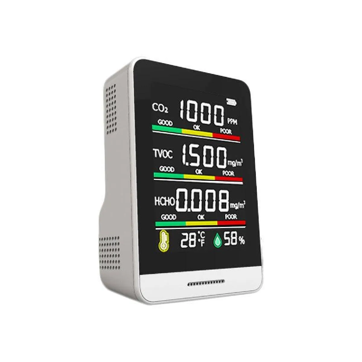Yonis Détecteur De Co2 Portable Avec Ecran Couleur Intelligent Et Alarme Sonore