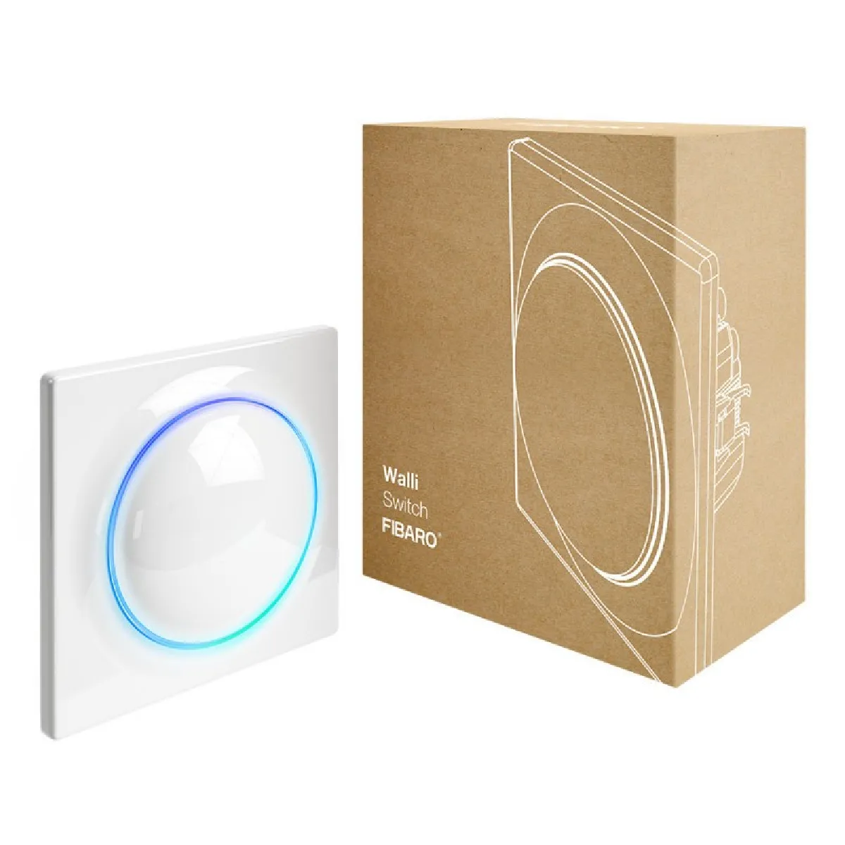 Fibaro Blanc Interrupteur Connecté À Relais Encastré Walli Switch - 230 V