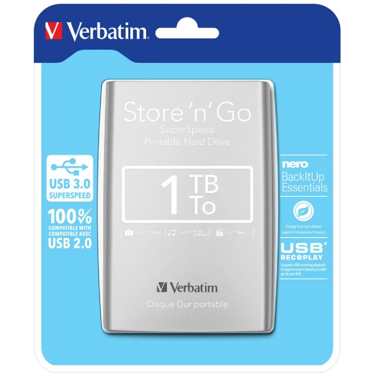Verbatim 53071 Store n Go USB 3.0 2.5" HDD Ext - vue 8