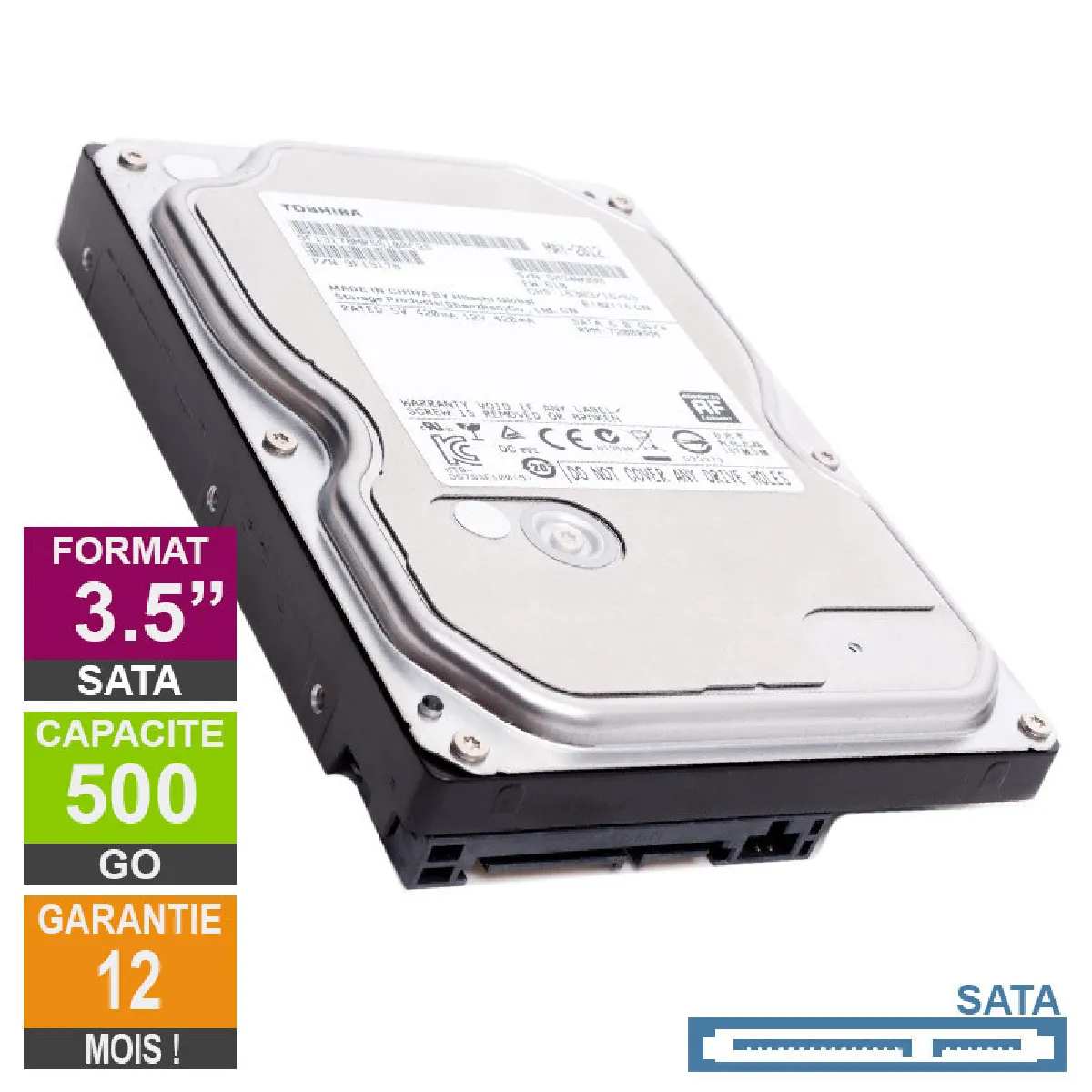 Disque Dur TOSHIBA DT01ACA050 500Go 7200rpm 32Mo - vue 2