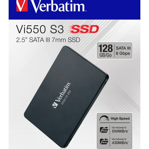 Verbatim Vi550 S3 SSD 128GB Noir / Rouge - vue 2