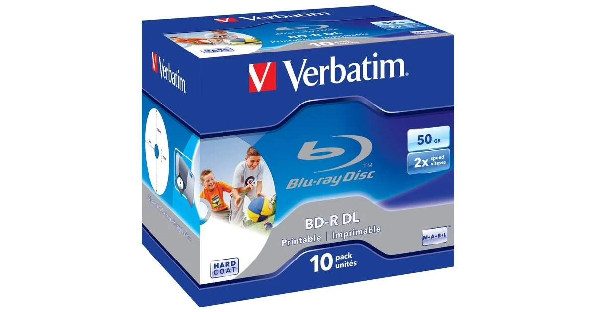 Verbatim 10 x BD R DL 50 Go 6x surface imprimable par jet d'encre boîtier CD - vue 2