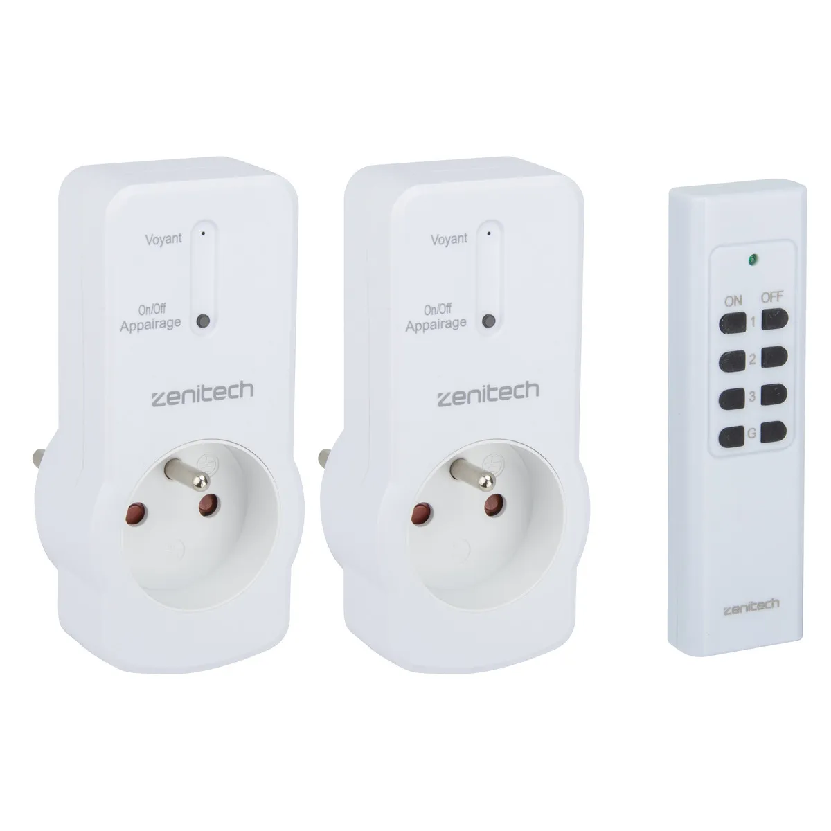 Otio Blanc Zenitech - Lot De 2 Prises 10A 2P+T Télécommandées - Image 3