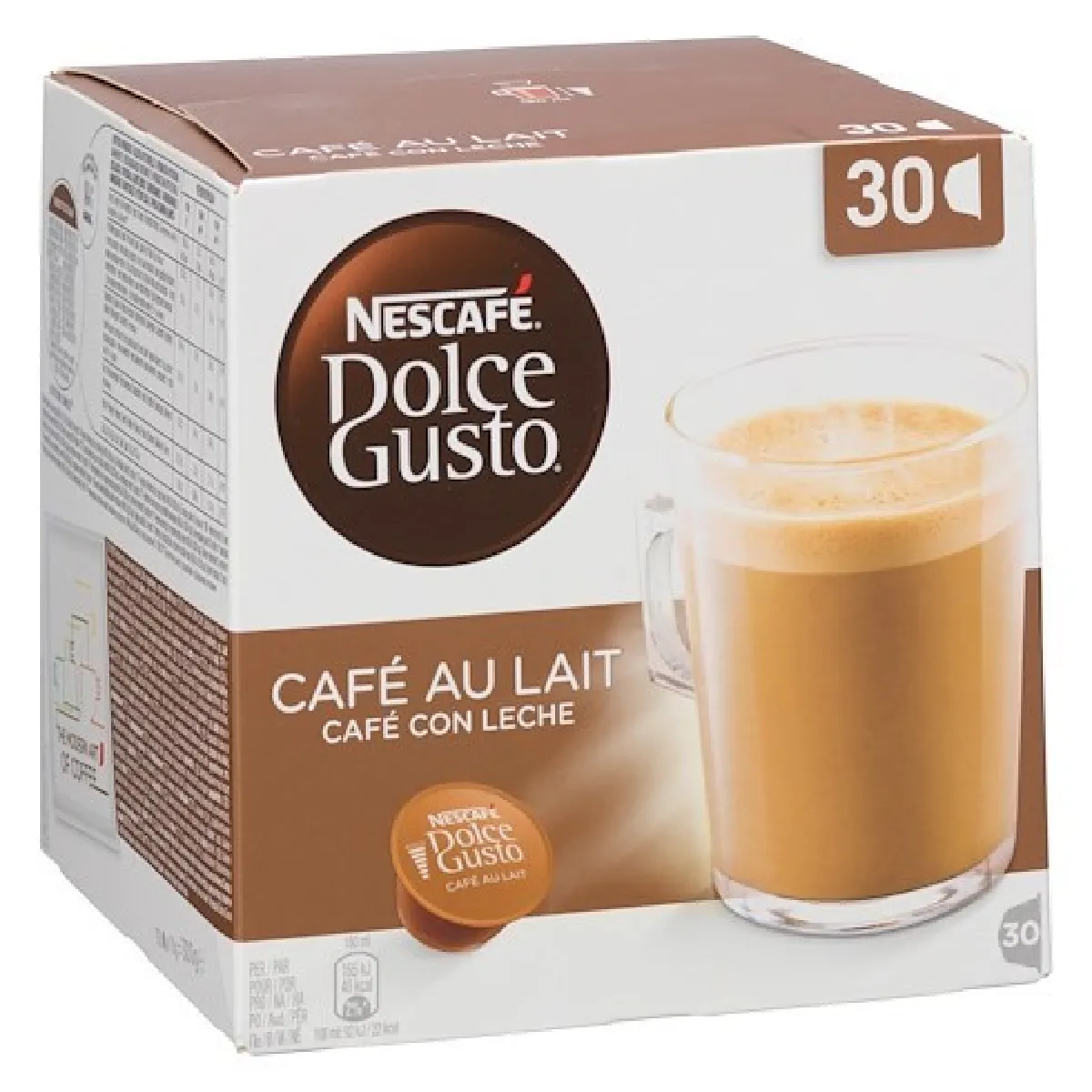 DOLCE GUSTO  capsules caf&eacute; au lait - Bo&icirc;te de 30