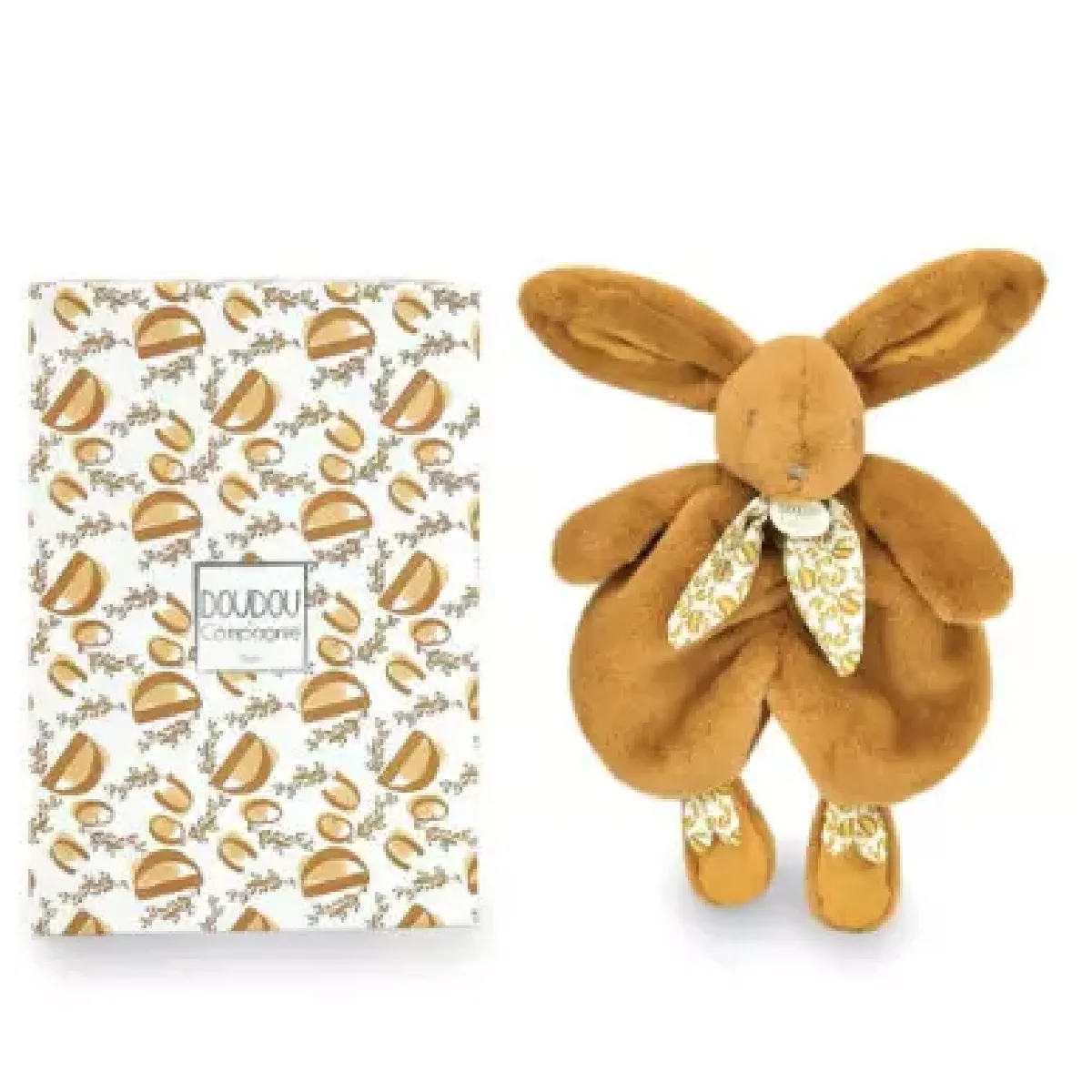 Doudou et Compagnie Doudou Lapin Amande Collection Lapin de Sucre 20 cm Doux & Réconfortant avec Boîte Cadeau Prêt à Offrir Idée Cadeau Naissance Bébé DC3490 - vue 4