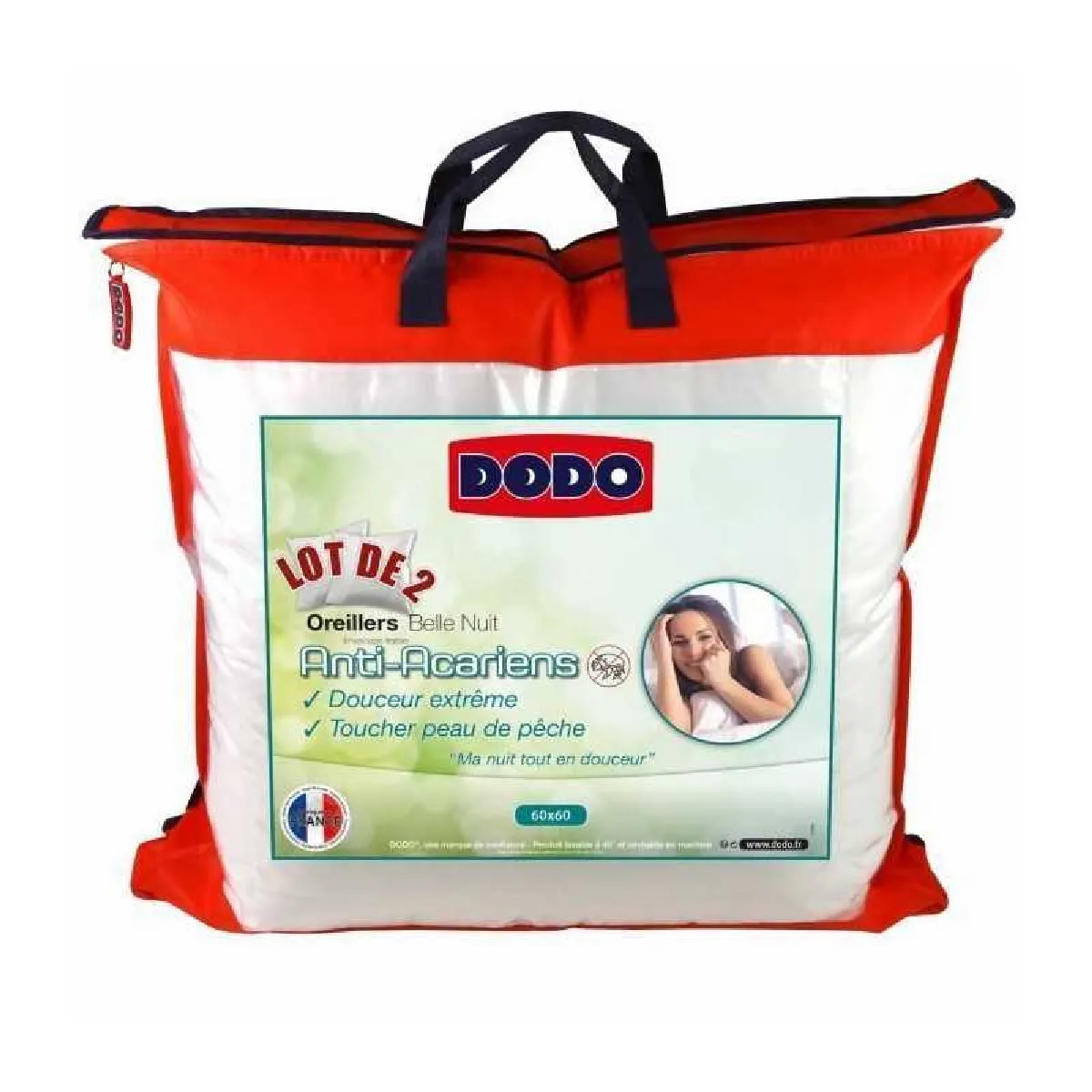 DODO  Oreillers Anti-Acariens 60x60cm