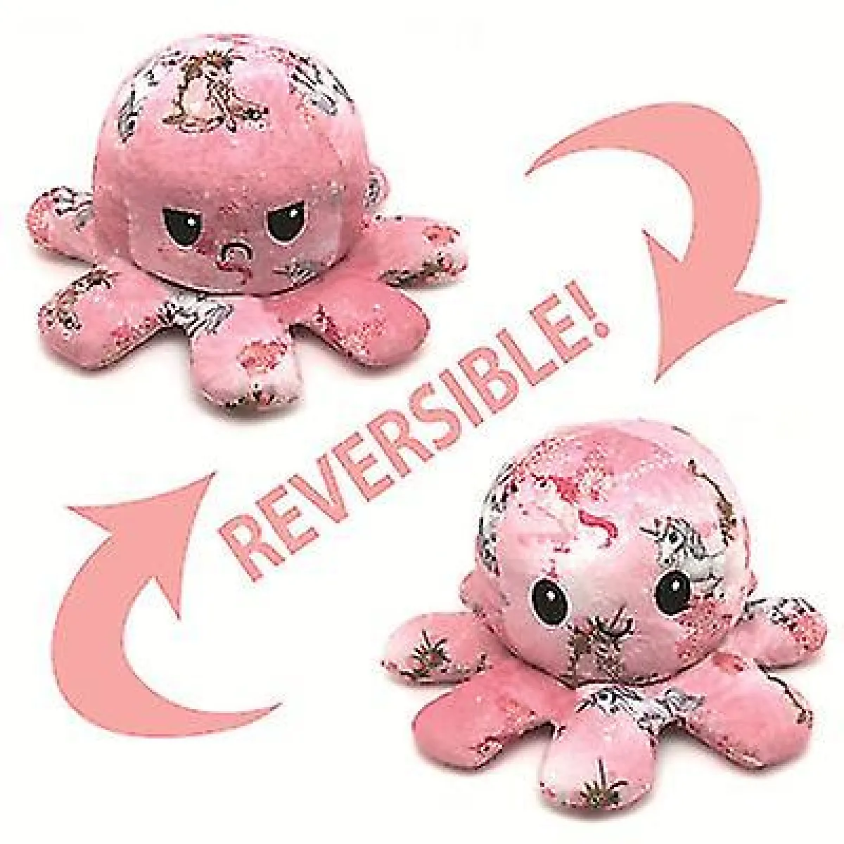 Peluche réversible Flipetz Chouette et Fraise