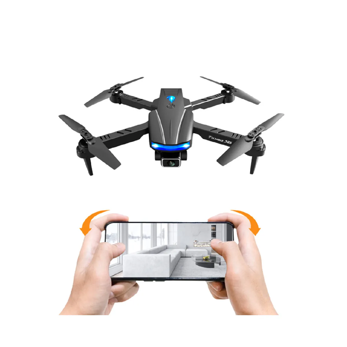 Drone avec Dual Caméra 1080P,135° électriques Camera AIdrones,RC