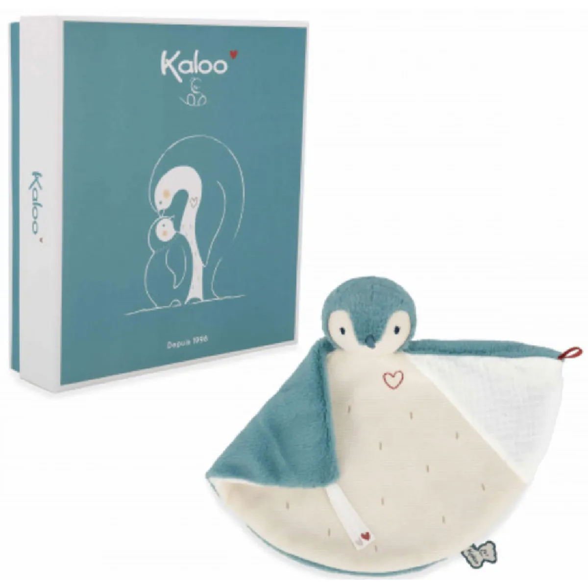 Kaloo Vert Doudou Manchot En Velours
