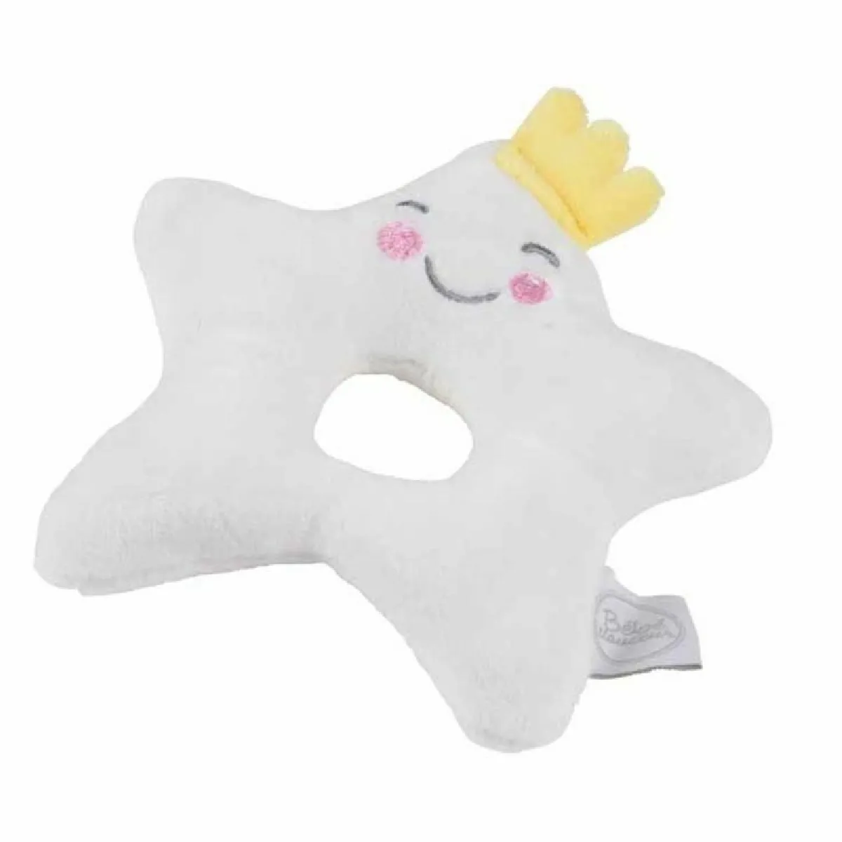 Non Communiqué Blanc Doudou Avec Hochet Étoile 12Cm - Image 3