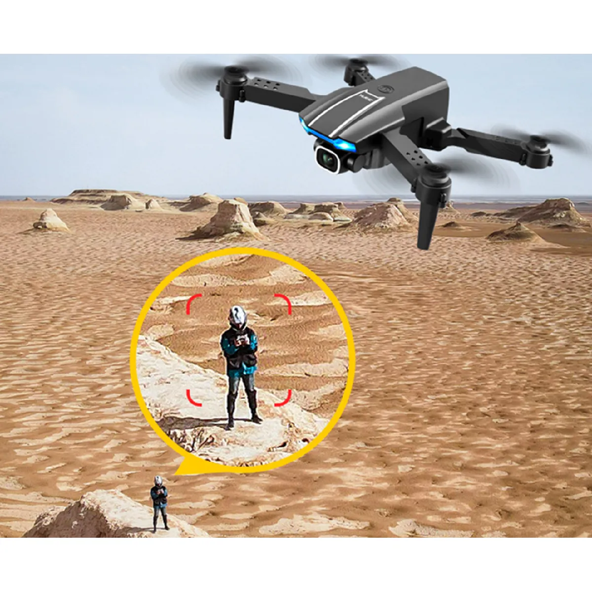 Drone SZSMART 4K télécommandé avec caméra caméra unique autonomie 15 min gris - Drone Photo