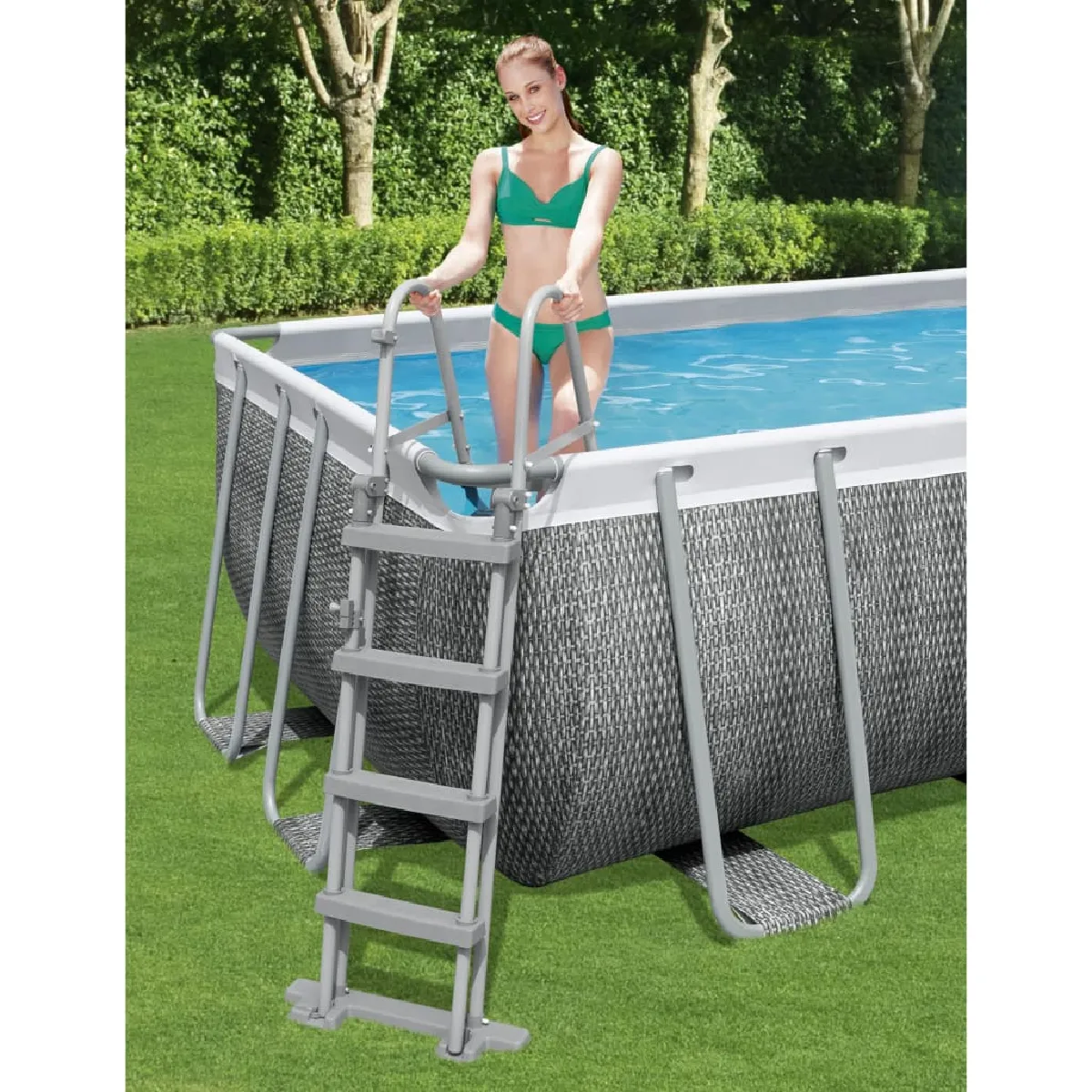 Bestway Echelle de sécurité 2 x 4 marches pour piscine hauteur 122 cm - vue 4