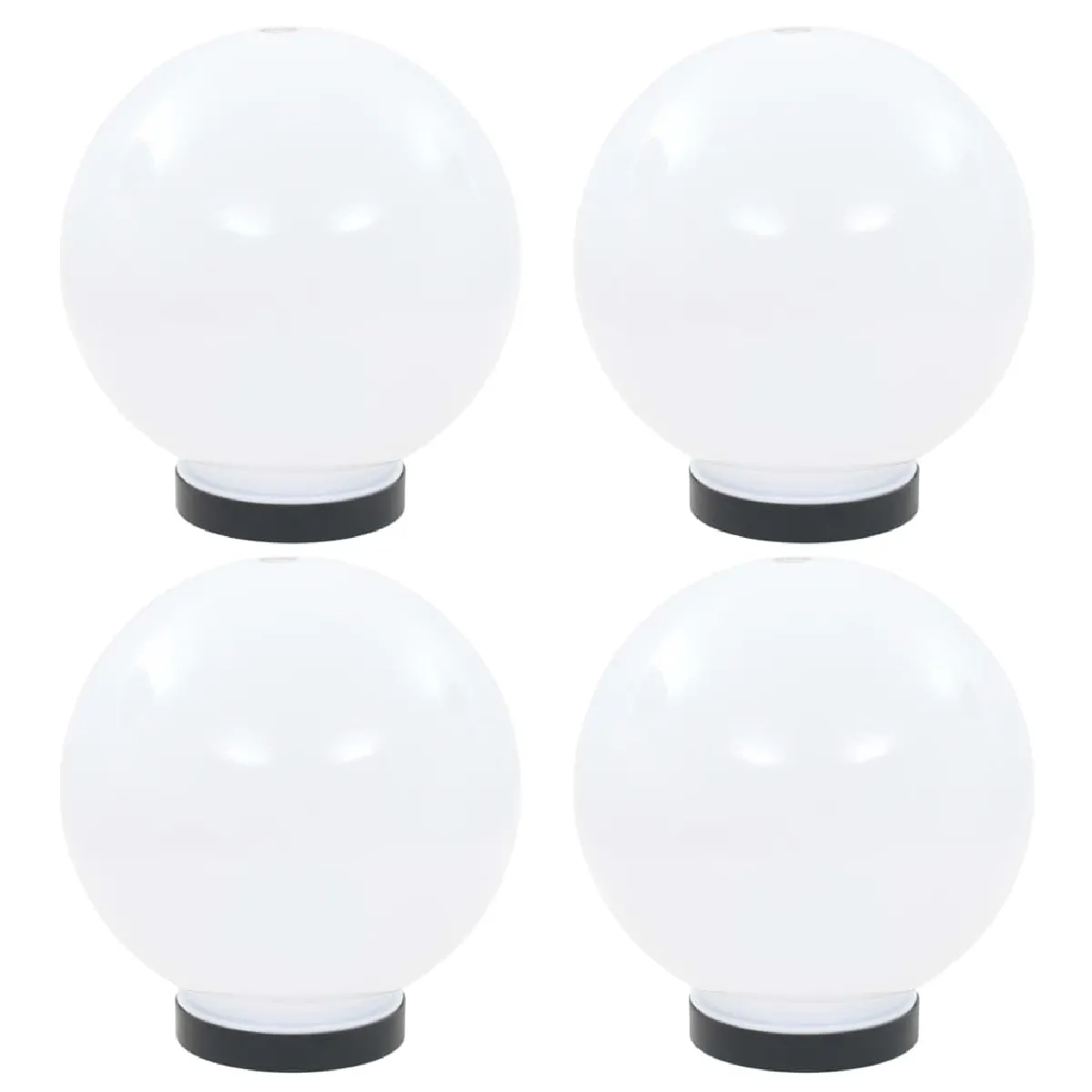 vidaXL 4x Lampes à LED sous Forme de Boule Sphérique Eclairage Lampes Solaires Lampes d'Allée Lumière de Jardin Patio 277141