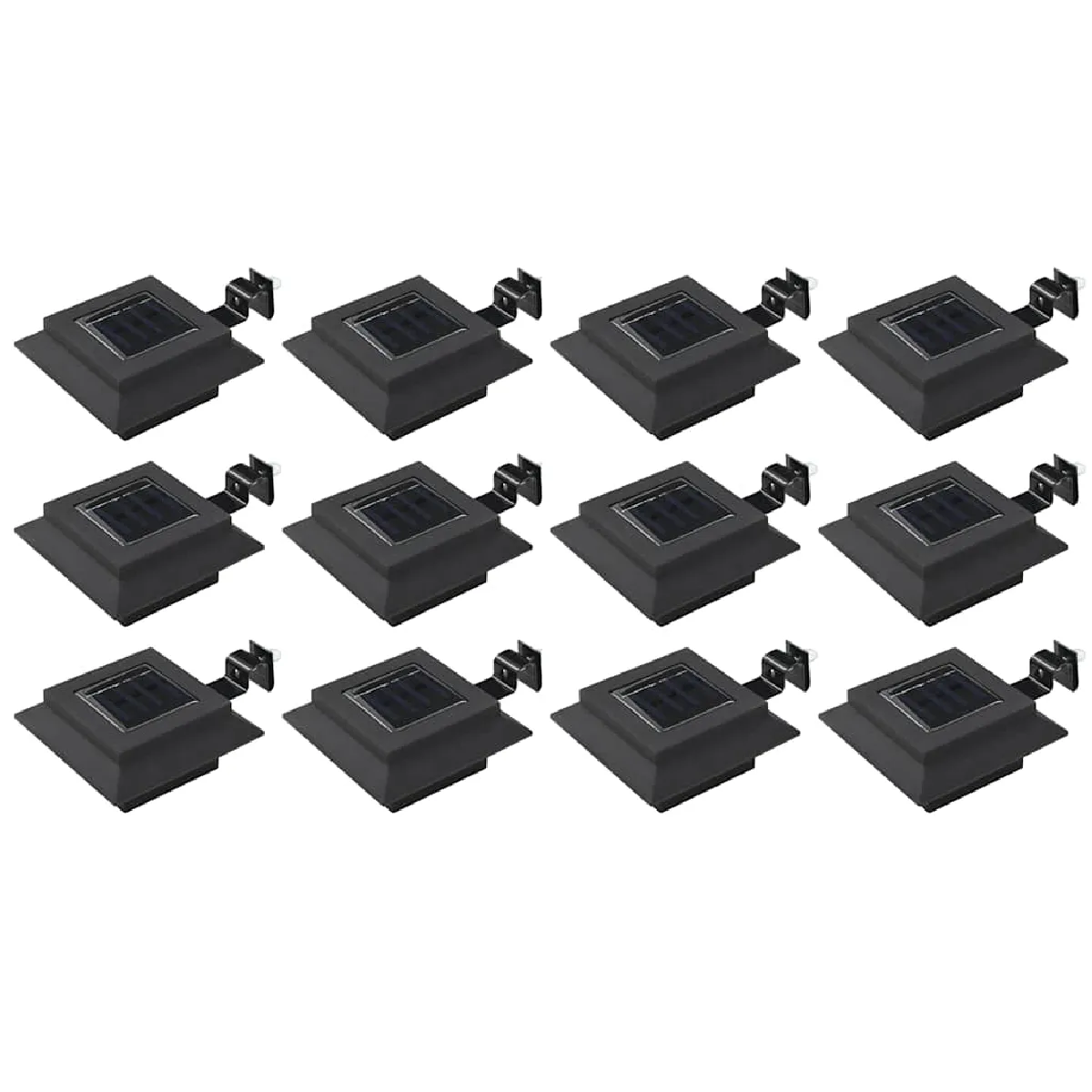 vidaXL 12x Lampes Solaires à LED Carrées d'Extérieur Applique Murale Lumière de Jardin Eclairage Lampe de Clôture Toit Allée 277137 - vue 3
