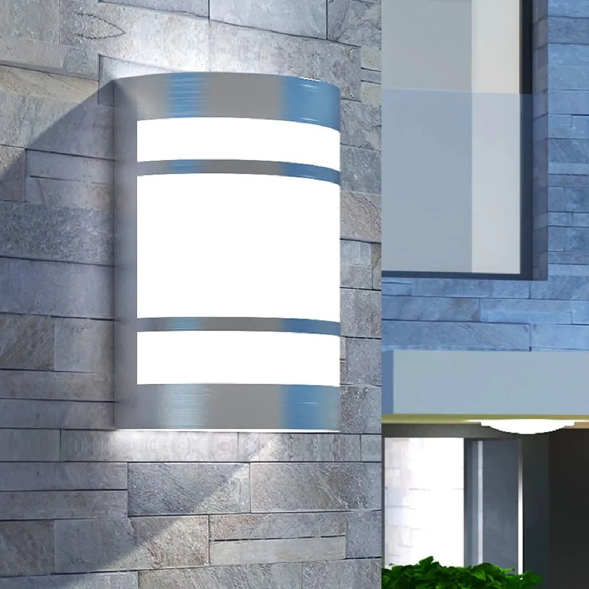 vidaXL Applique Murale Acier Inoxydable Éclairage d'Extérieur Lampe de jardin 42218 - vue 2