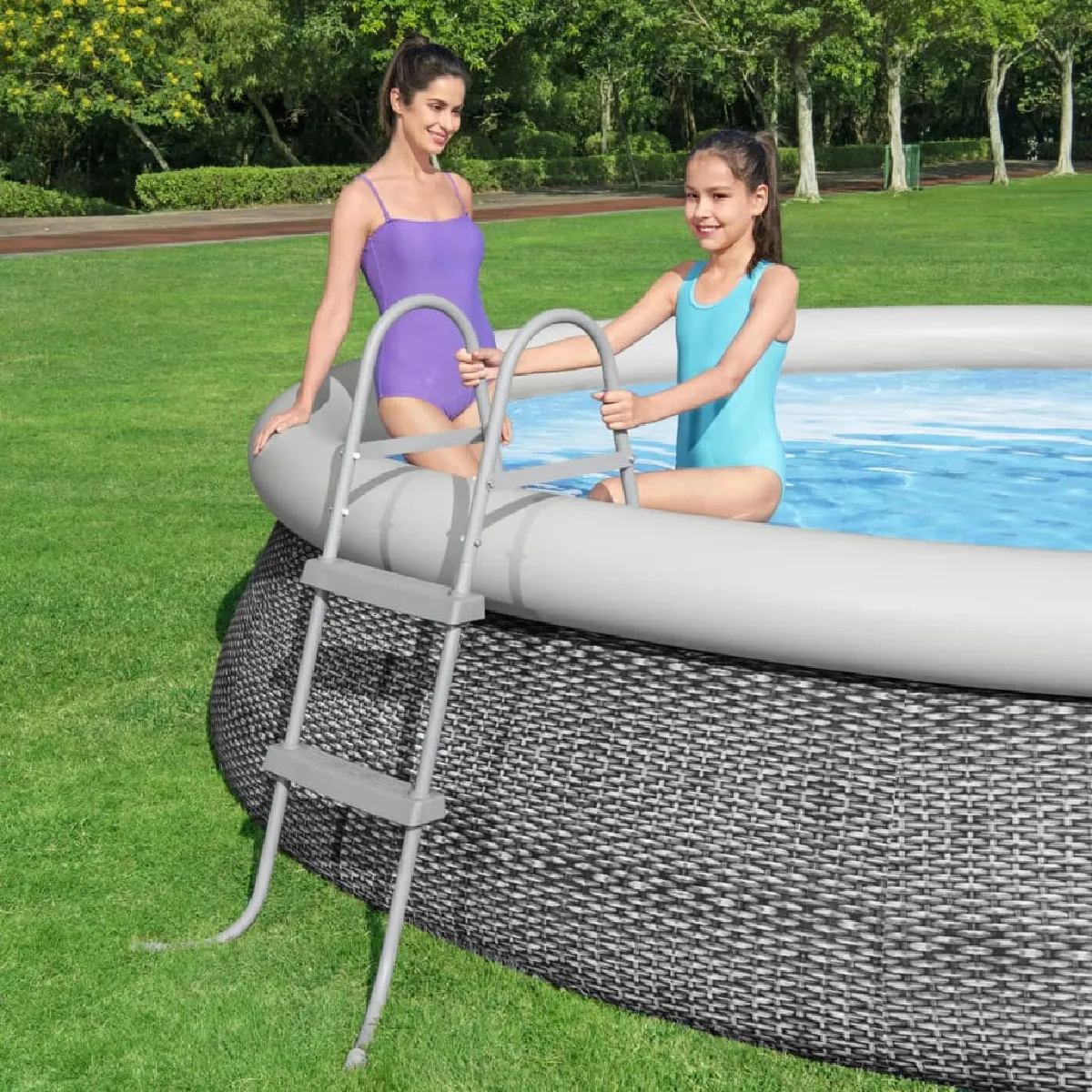 Bestway Échelle de piscine à 2 marches Flowclear 84 cm escabeau 2 marches échelle échelle de piscine hors sol échelle 3202668
