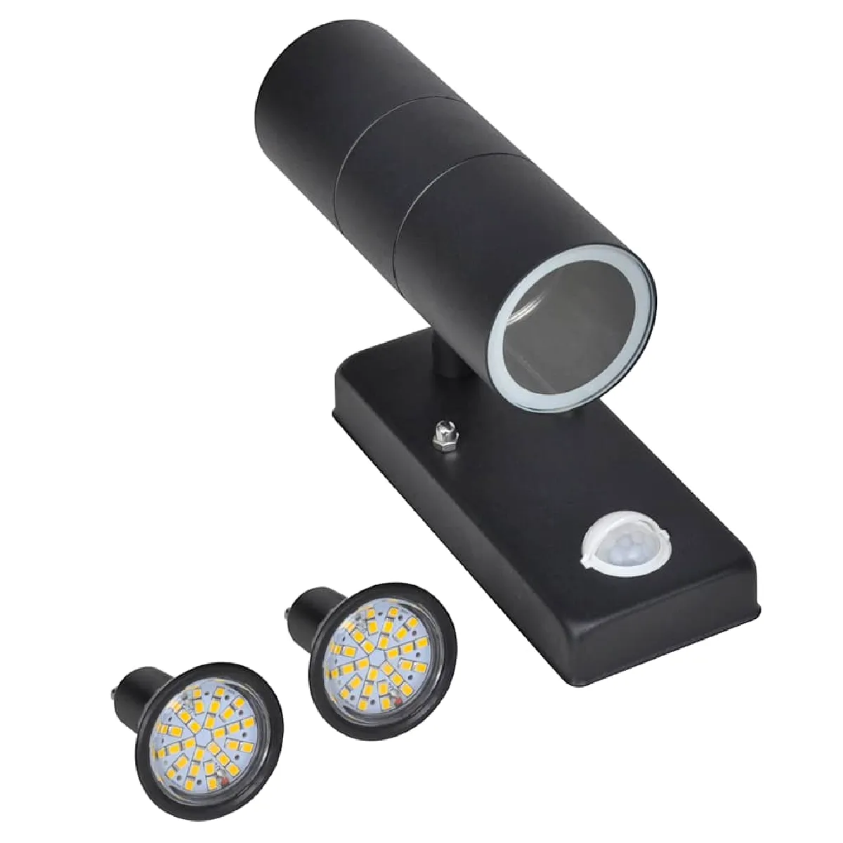 vidaXL Lampe murale à LED - Inox - Noir