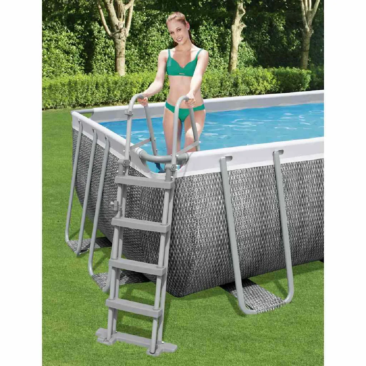 Bestway Marches de piscine - 122 cm - Métal antirouille - Plastique solide - Hors-sol