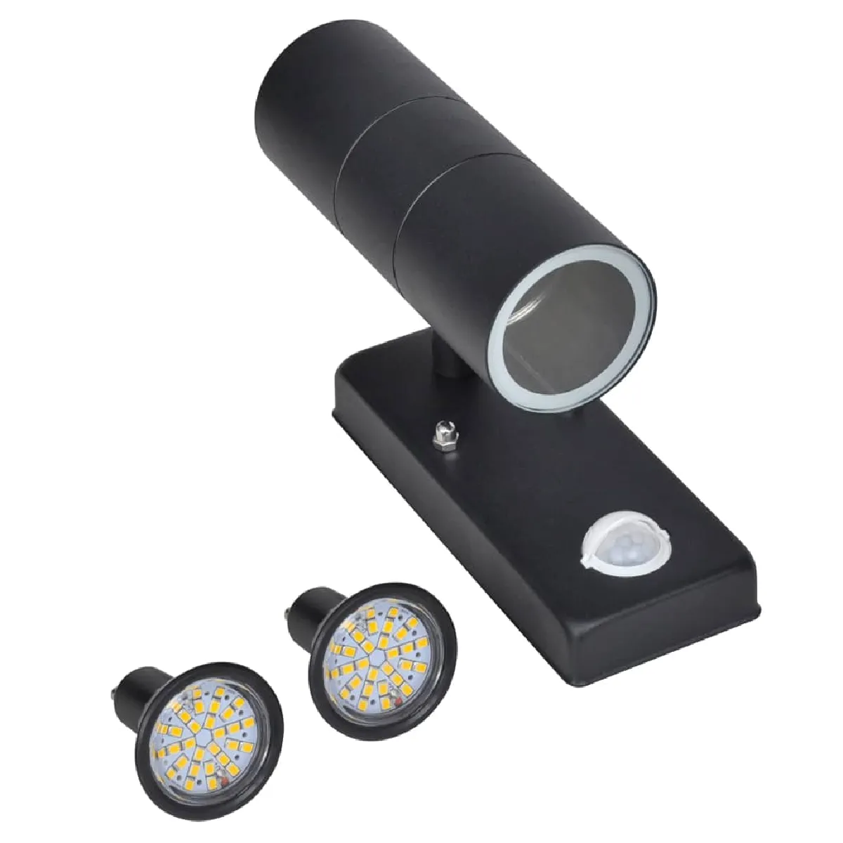 vidaXL Lampe murale à LED - Inox - Noir