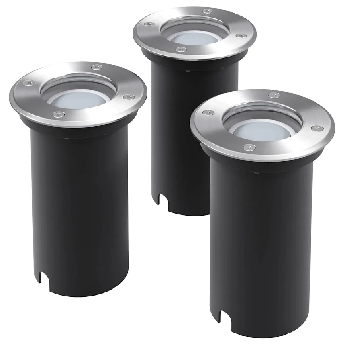 vidaXL 3x Lampes LED Encastrable au Sol d'Extérieur Rond Piscine Jardin Allée 42412 - vue 2