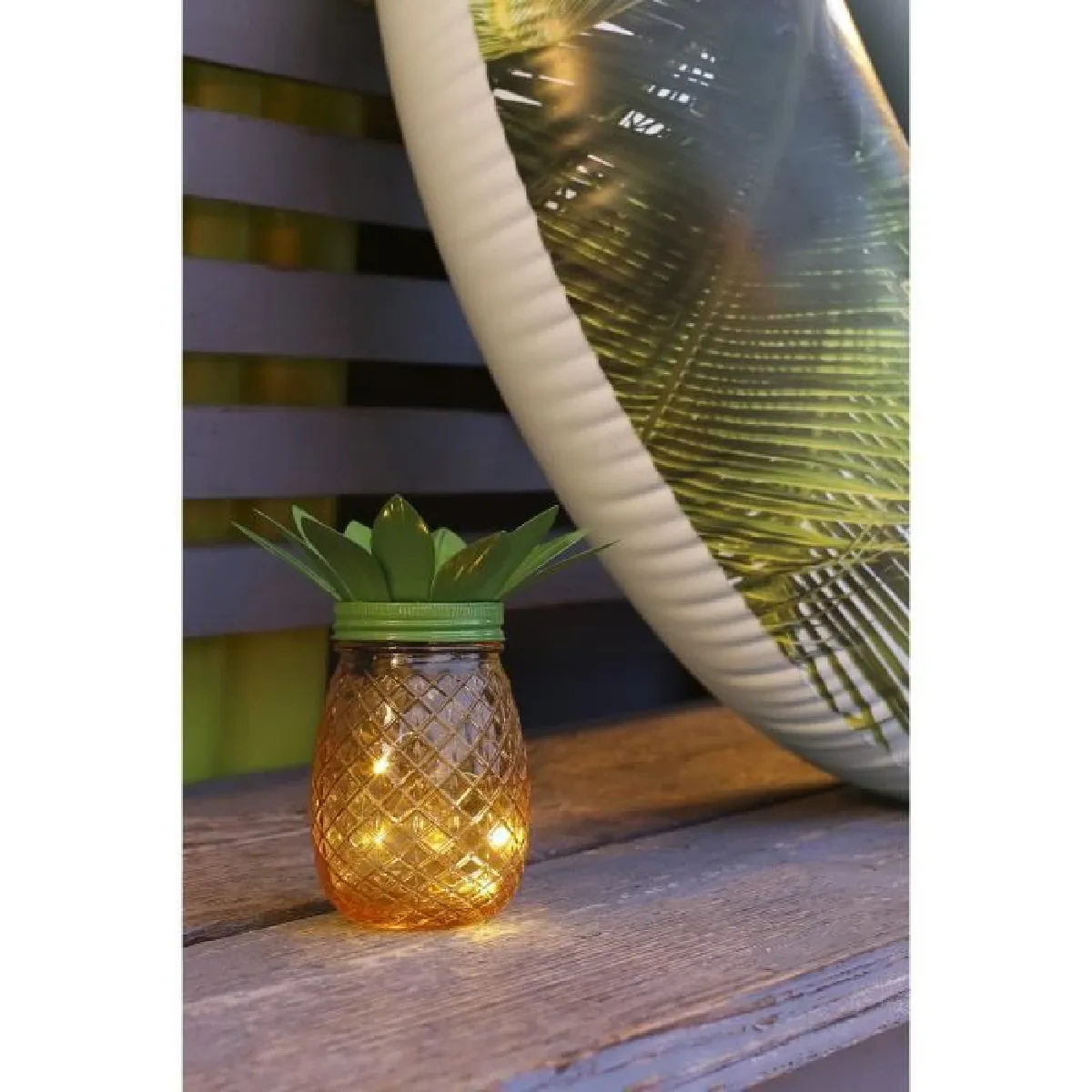 Lampe solaire Ananas - GALIX - Métal/Verre - 5 LED - 8h d'éclairage - Image 4