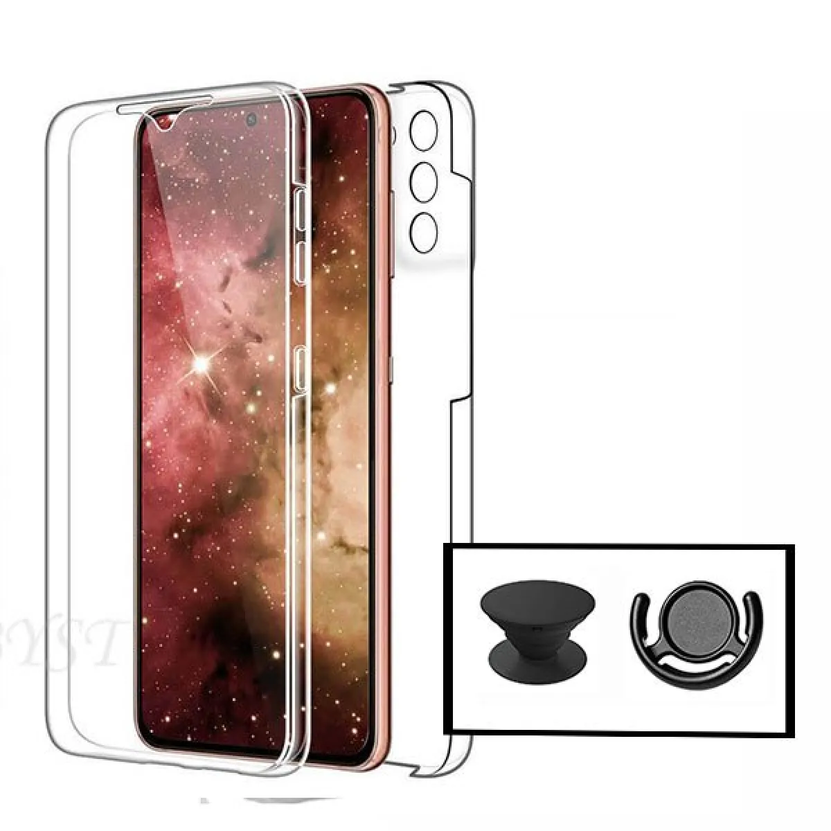 PHONECARE  Kit Coque 360&deg; et Support PopSocket pour Galaxy S21+