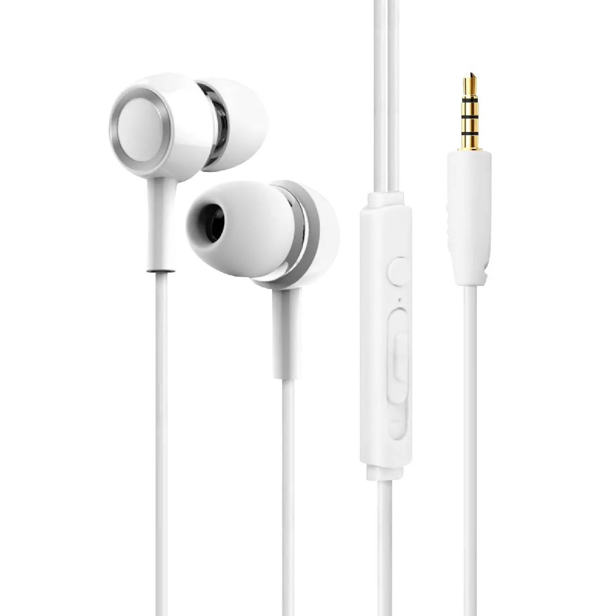 AVIZAR Ecouteurs Intra-auriculaires Filaires Jack 3.5mm Blancs