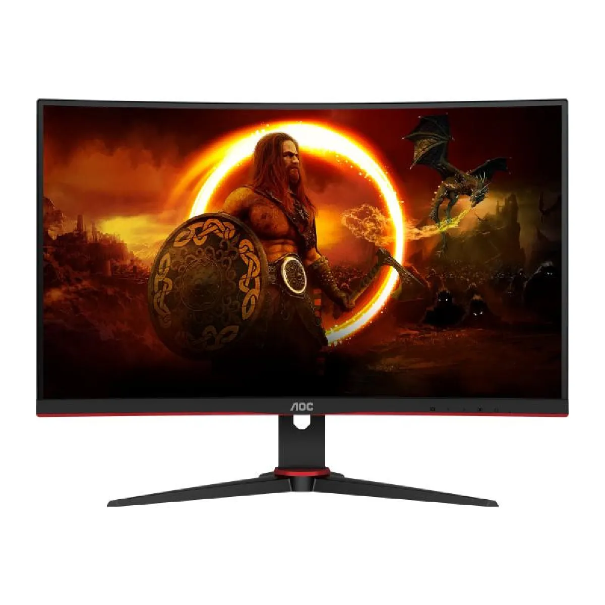 Aoc Noir G2 C27g2e/Bk Écran Plat De Pc 68,6 Cm (27 ) 1920 X 1080 Pixels Full Hd Rouge - Neuf - Image 3