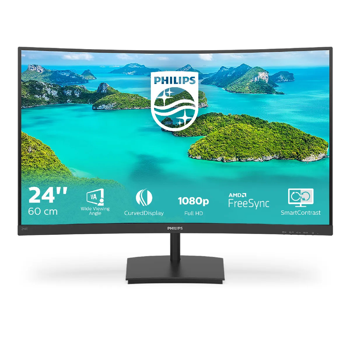 Philips Écran incurvé 241E1SCA 59 cm 23 6 Pouces VGA HDMI Temps de réponse de 4 ms 1920 x 1080 75 Hz FreeSync - vue 8