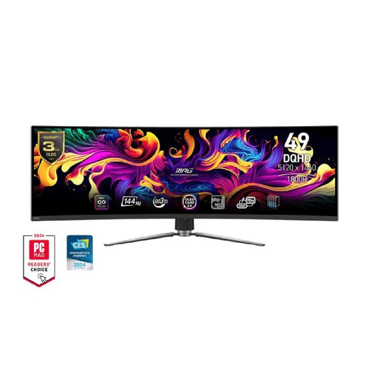 Écran PC MSI MPG 491CQP QD-OLED 49" Dual QHD 144Hz QD-OLED incurvé USB-C 0,03ms - Image 4