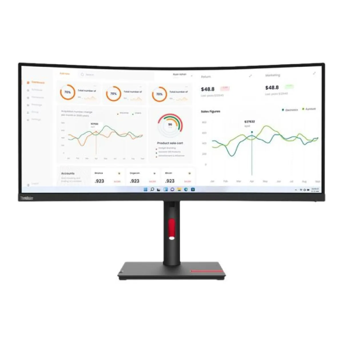 Lenovo ThinkVision T34w 30 LED display 86 4 cm 34 3440 x 1440 pixels Wide Quad HD Neuf - vue 2