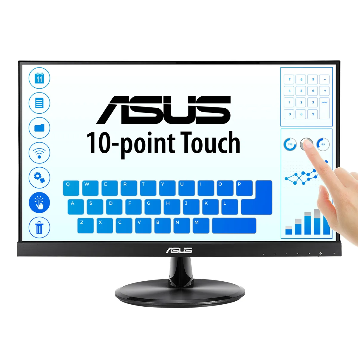 ASUS VT229H Ecran PC tactile 21 5" FHD Tactile 10 points Dalle IPS 16:9 60Hz 5ms 1920x1080 250cdm² HDMI et VGA Haut parleurs Flicker Free Certifié TUV - vue 7