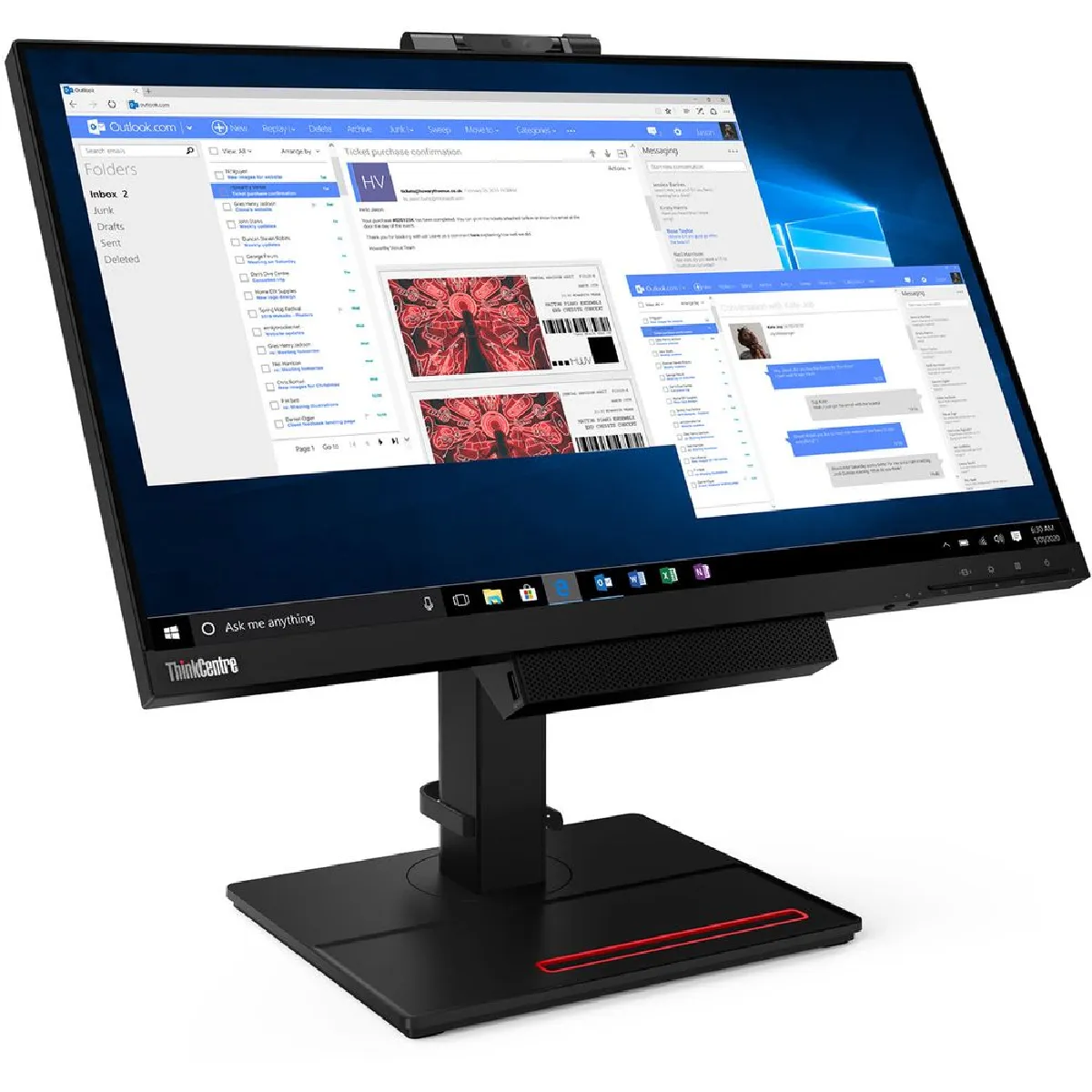 Non Communiqué Noir Ecran Pc Lenovo Thinkcentre Tiny-In-One 23.8" Led Full Hd 6 Ms - Image 4