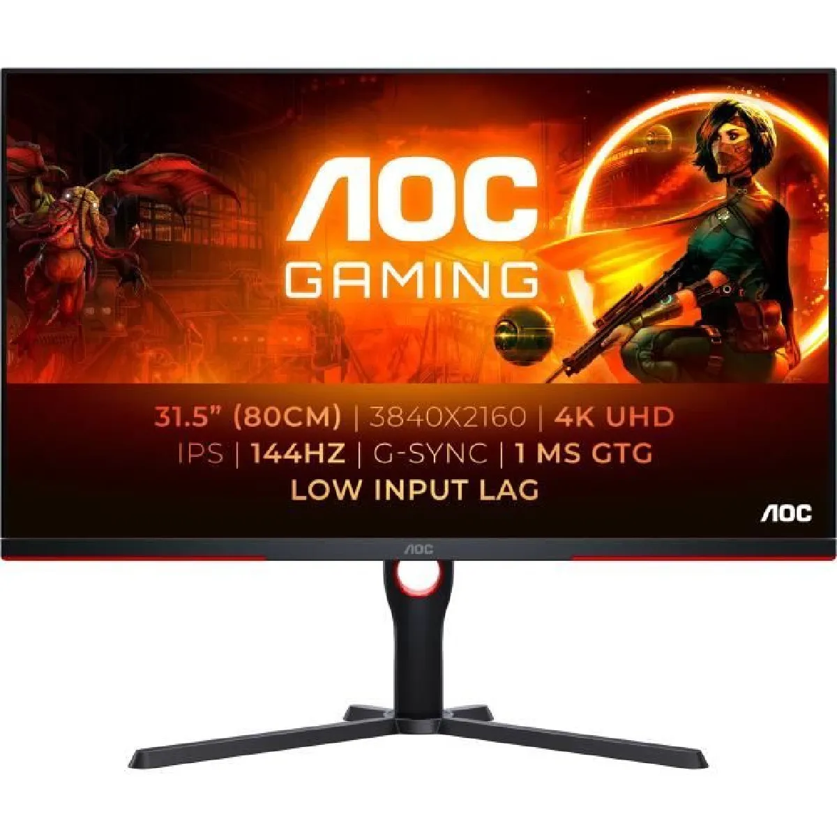 AOC U32G3X/BK Écran LED IPS UltraHD 4K 31,5" avec technologie G-Sync 144 Hz - Image 5