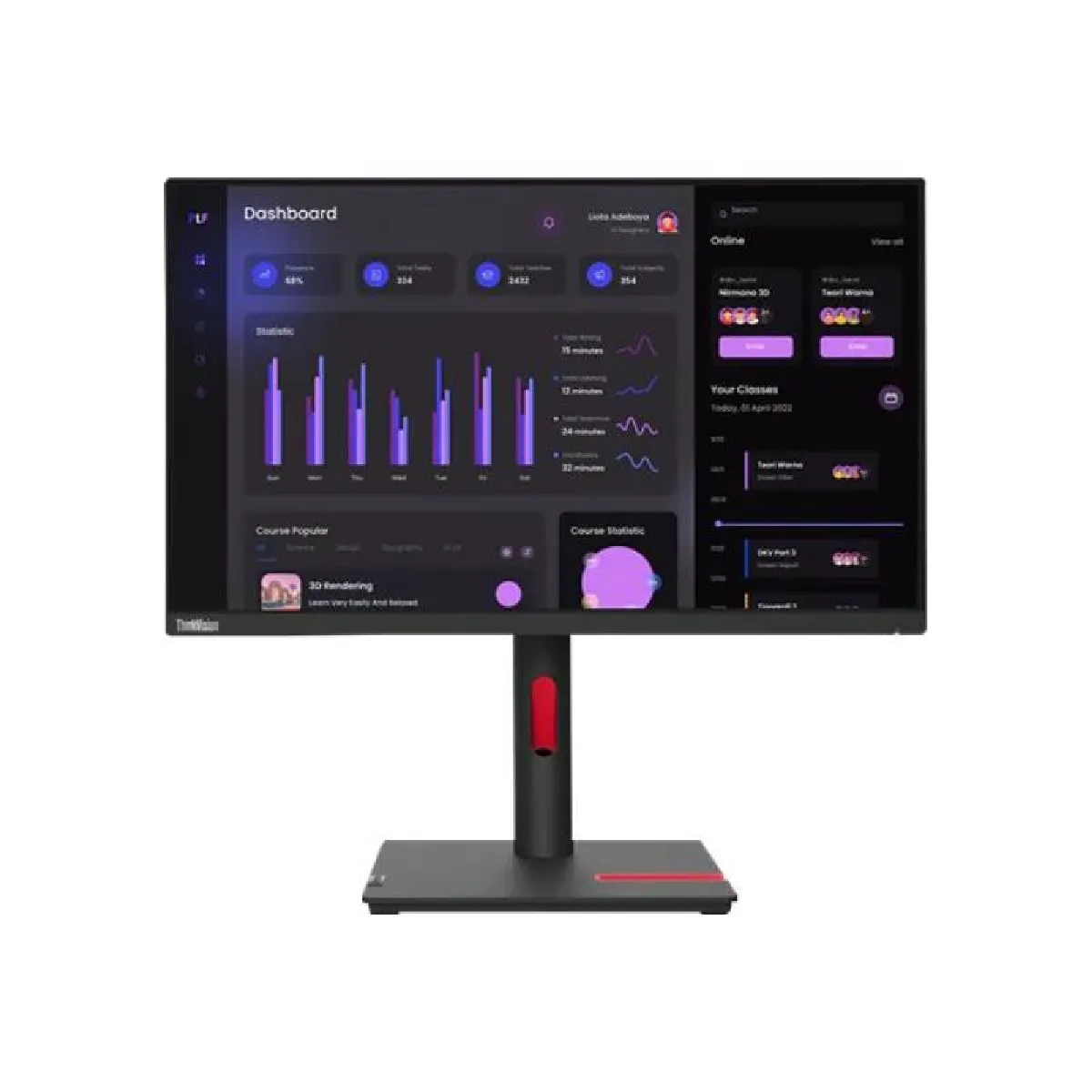 Lenovo ThinkVision T24i 30 23.8p TS - vue 2