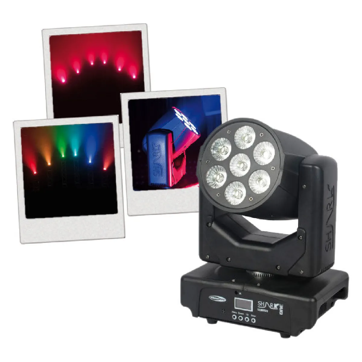 Showtec Shark Wash One lyre à LED RGBWA + lumière noire (UV) - Image 2