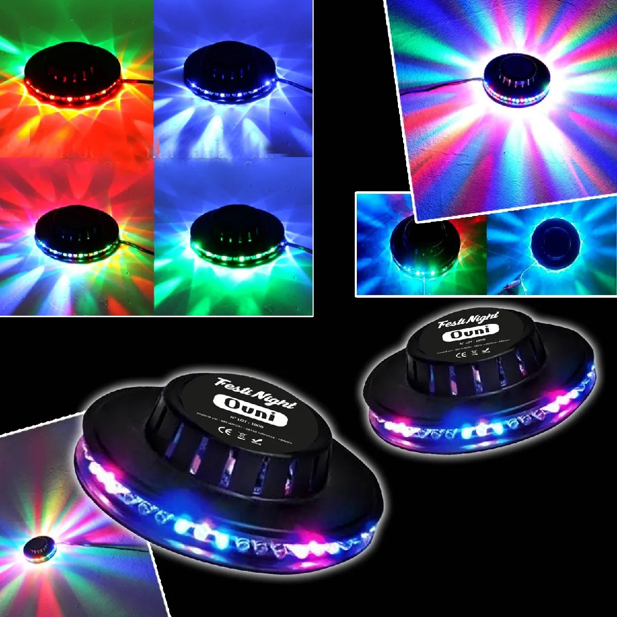 Festinight Jeu De Lumière Pack Light 2 Effets Ovni Led Rvb - Image 3