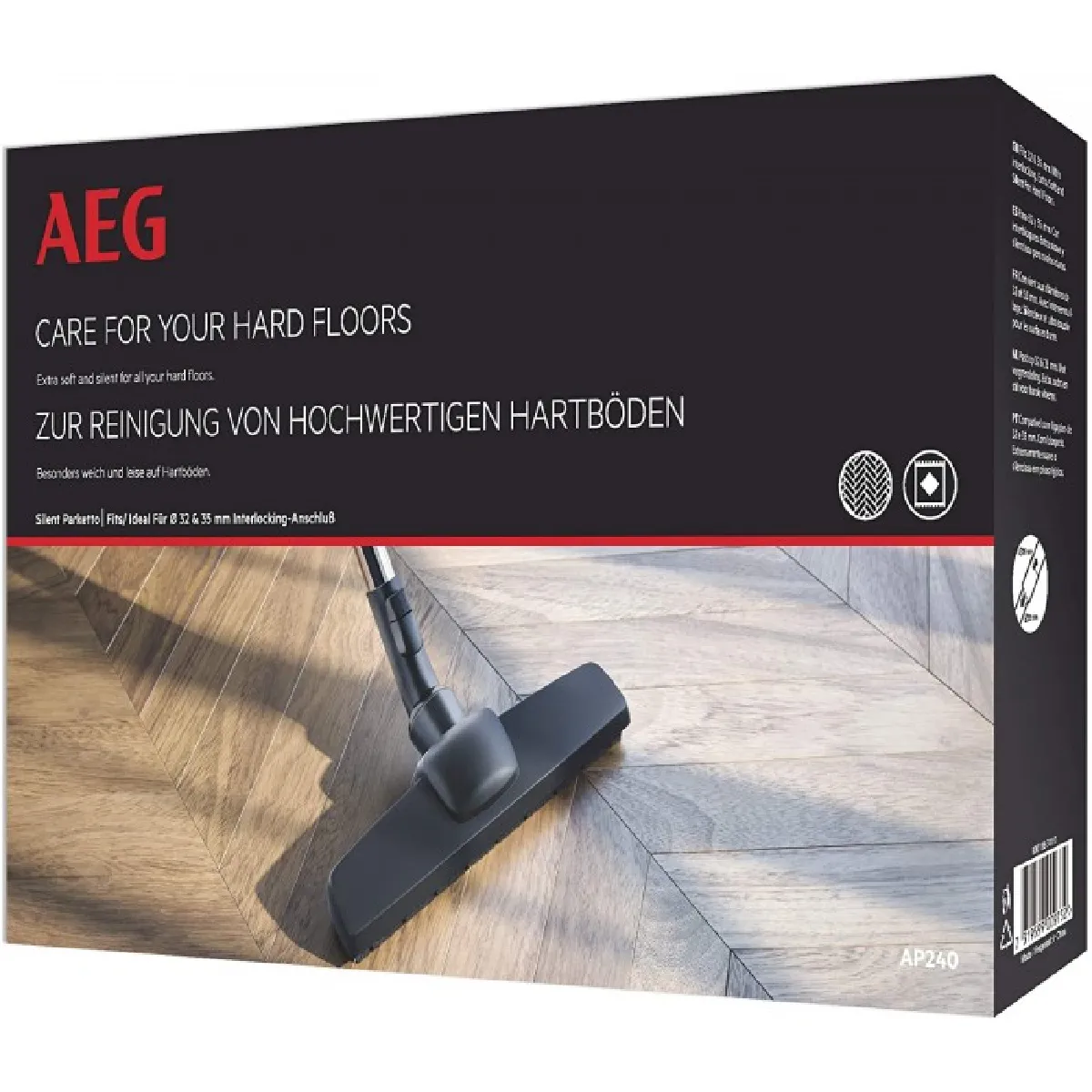 Brosse Aspirateur AEG AP240 – Sols Durs, Poils Naturels, 32 mm