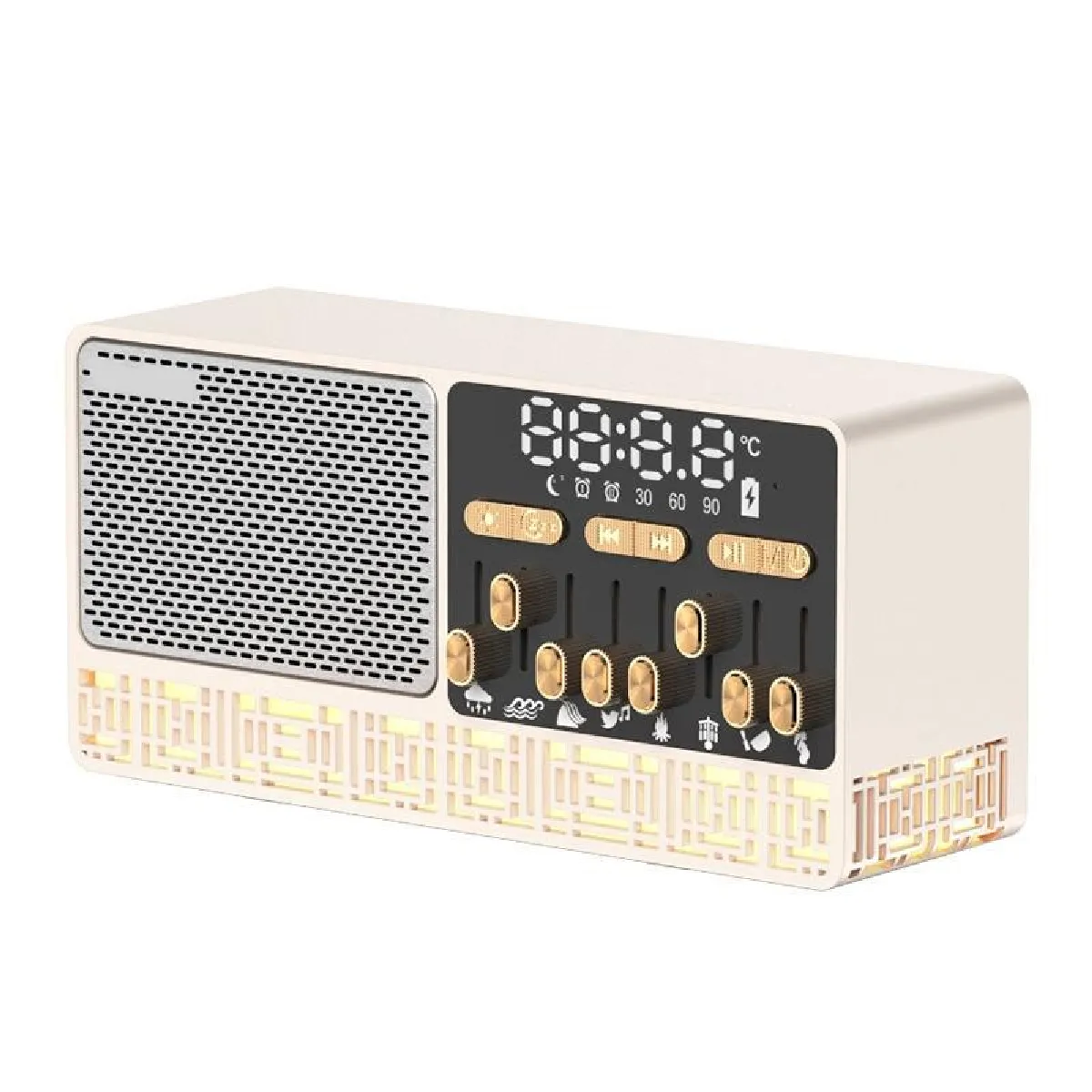 Yonis Enceinte Bluetooth Or Alarme Réveil Aide Sommeil Haute Fidélité 40W - Image 3
