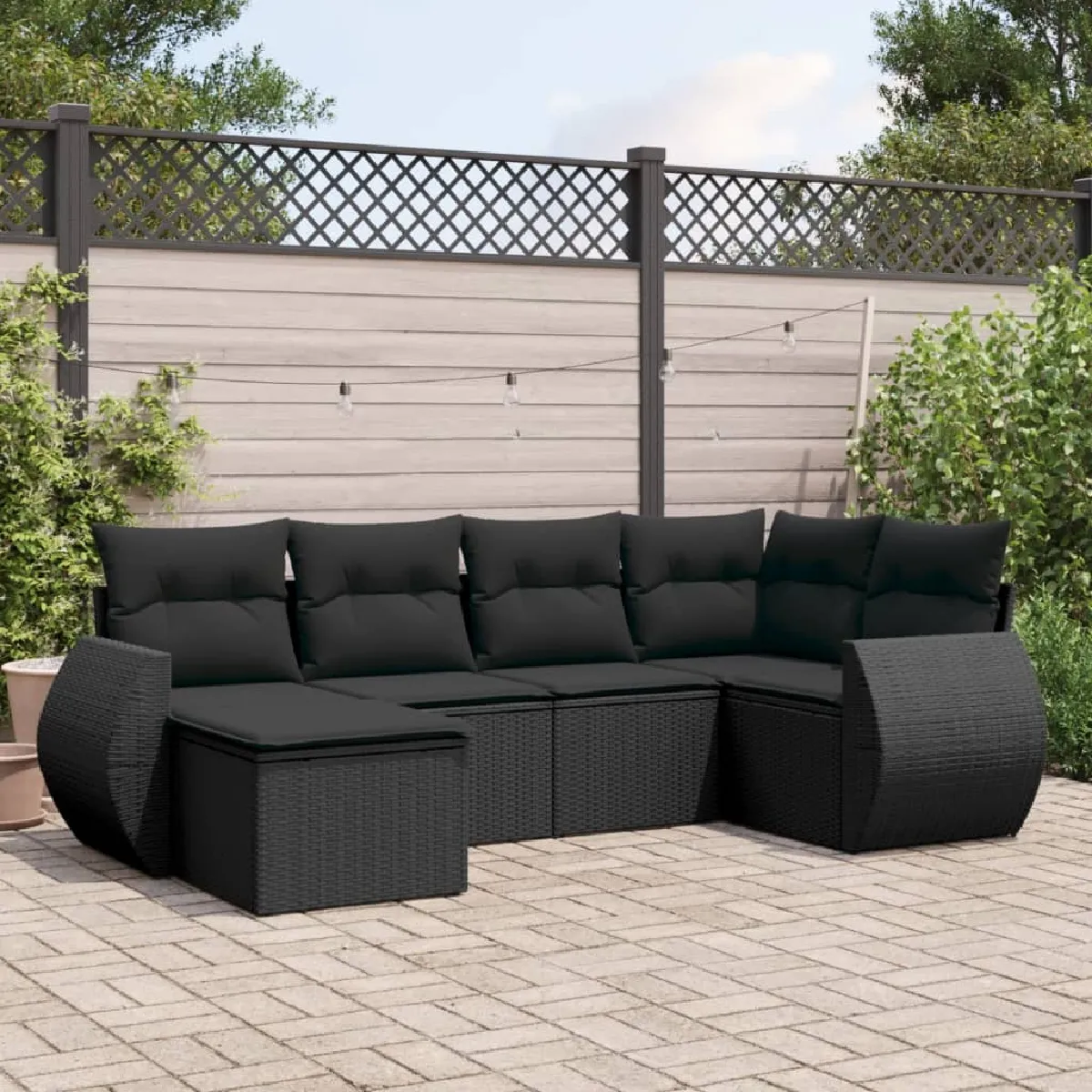 vidaXL Salon de jardin Résine tressée 6 pcs - vue 3